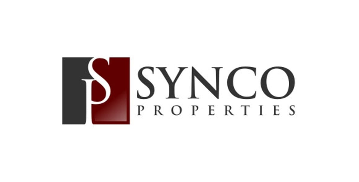 Synco Properties logo maroon and gray