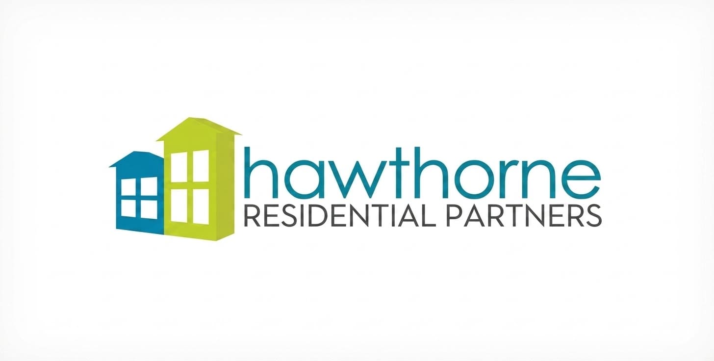 Hawthorne Residential Partners logo with two buildings